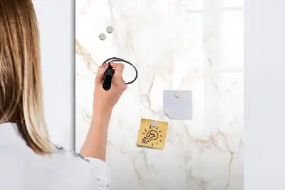 Magnetic writing board in elegant marble design