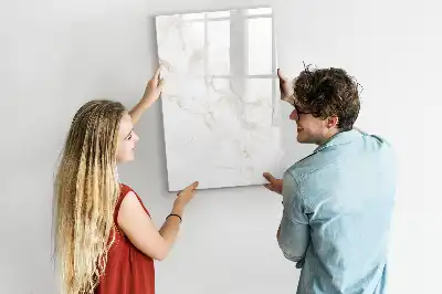 Magnetic writing board in elegant marble design