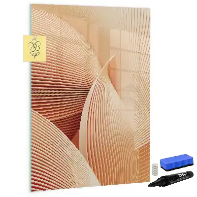 Magnetic writing board with an abstract wave pattern