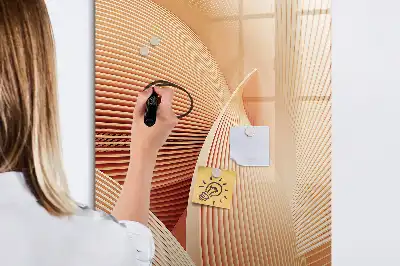 Magnetic writing board with an abstract wave pattern