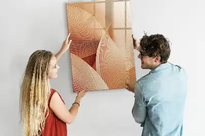 Magnetic writing board with an abstract wave pattern