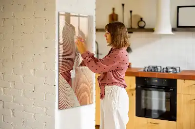 Magnetic writing board with an abstract wave pattern