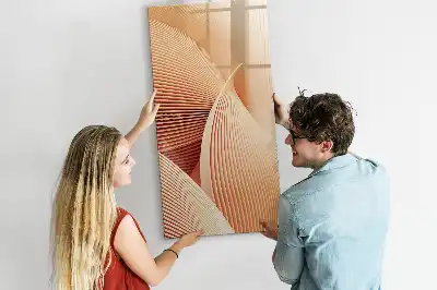 Magnetic writing board with an abstract wave pattern