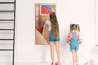 Magnetic writing board with an abstract wave pattern