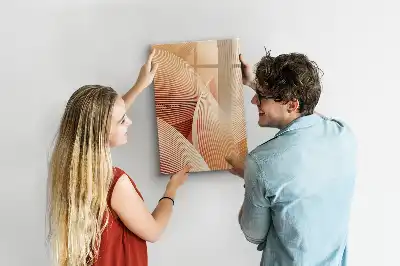 Magnetic writing board with an abstract wave pattern