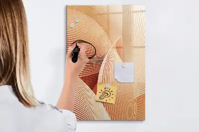 Magnetic writing board with an abstract wave pattern