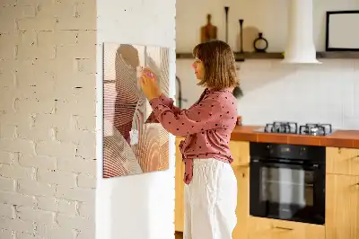 Magnetic writing board with an abstract wave pattern