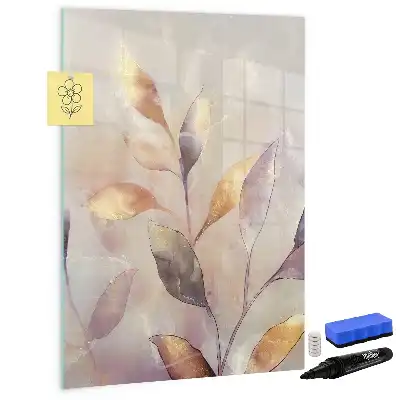 Magnetic dry erase board watercolor plants design
