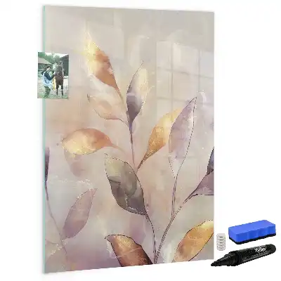 Magnetic dry erase board watercolor plants design