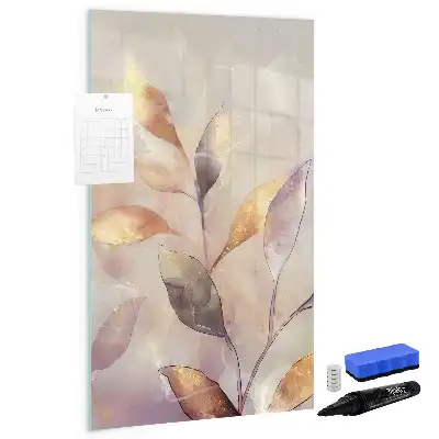 Magnetic dry erase board watercolor plants design