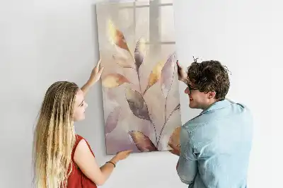 Magnetic dry erase board watercolor plants design