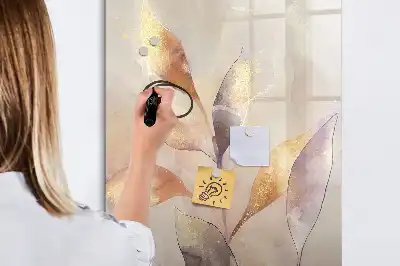 Magnetic dry erase board watercolor plants design