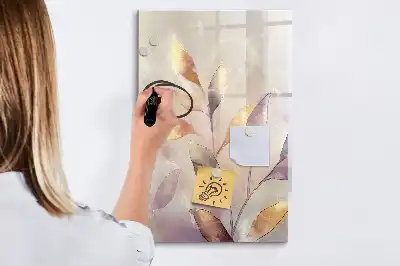 Magnetic dry erase board watercolor plants design