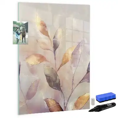 Magnetic dry erase board watercolor plants design