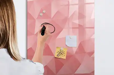 Magnetic dry erase board with triangle abstraction design