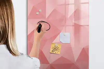 Magnetic dry erase board with triangle abstraction design