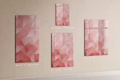 Magnetic dry erase board with triangle abstraction design