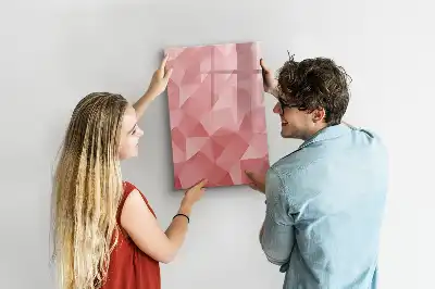 Magnetic dry erase board with triangle abstraction design