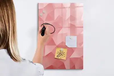 Magnetic dry erase board with triangle abstraction design