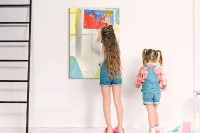 Magnetic dry erase board with a decorative frame