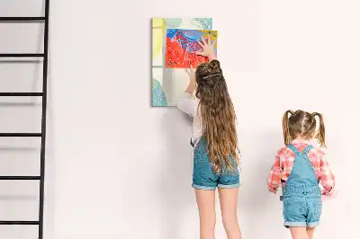 Magnetic dry erase board with a decorative frame