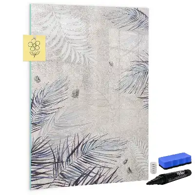 Magnetic writing board palm leaves design