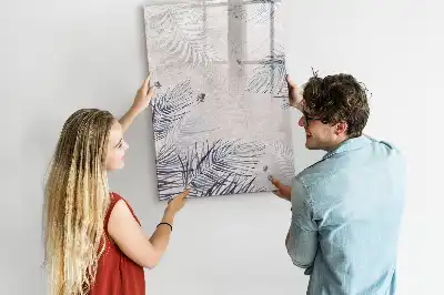 Magnetic writing board palm leaves design