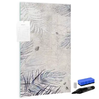 Magnetic writing board palm leaves design