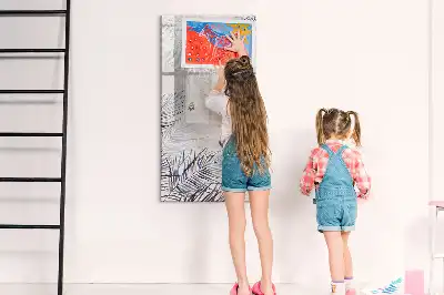 Magnetic writing board palm leaves design