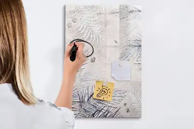 Magnetic writing board palm leaves design