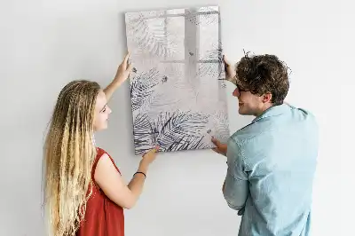 Magnetic writing board palm leaves design