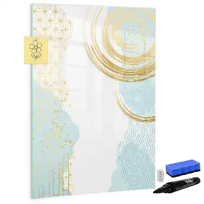 Magnetic dry erase board decorative abstraction design