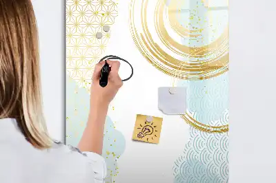 Magnetic dry erase board decorative abstraction design