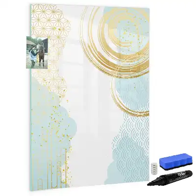 Magnetic dry erase board decorative abstraction design