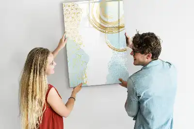 Magnetic dry erase board decorative abstraction design
