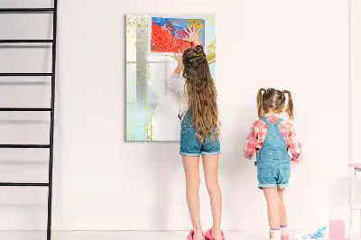 Magnetic dry erase board decorative abstraction design