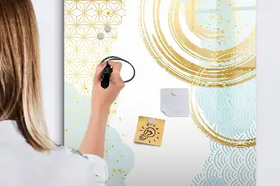Magnetic dry erase board decorative abstraction design