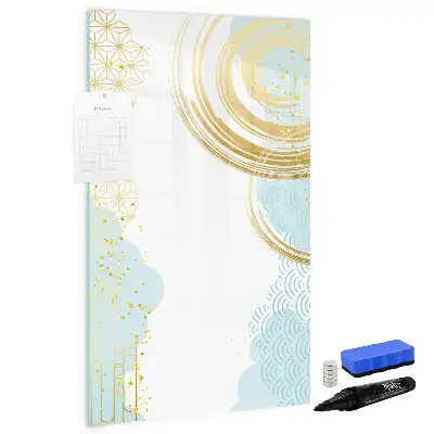 Magnetic dry erase board decorative abstraction design