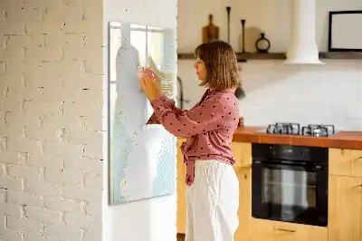 Magnetic dry erase board decorative abstraction design