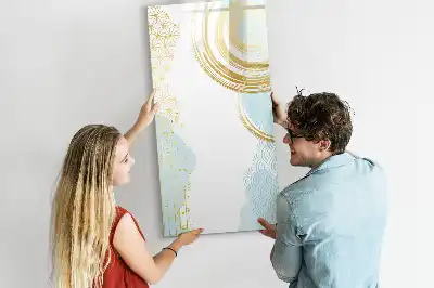 Magnetic dry erase board decorative abstraction design