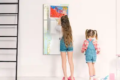 Magnetic dry erase board decorative abstraction design