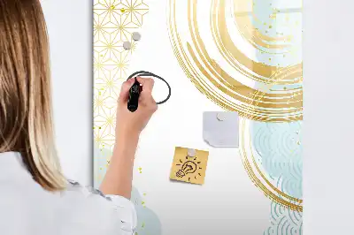 Magnetic dry erase board decorative abstraction design