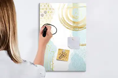 Magnetic dry erase board decorative abstraction design