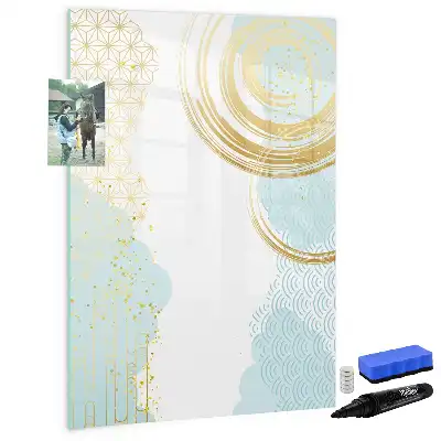 Magnetic dry erase board decorative abstraction design