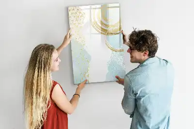 Magnetic dry erase board decorative abstraction design