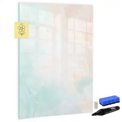 Magnetic writing board pastel abstraction design