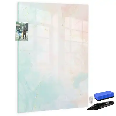 Magnetic writing board pastel abstraction design