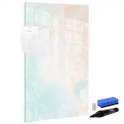 Magnetic writing board pastel abstraction design