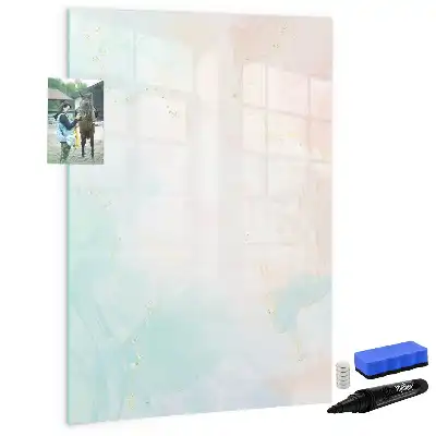 Magnetic writing board pastel abstraction design