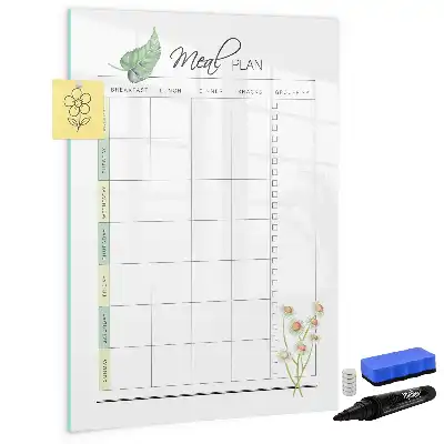 Magnetic meal planner whiteboard reusable dry erase board for kitchen